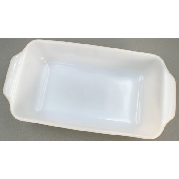 Loaf Pan Anchor Hocking Fire King #441 Candle Glow One Quart Milk Glass 1960's - Picture 4 of 6